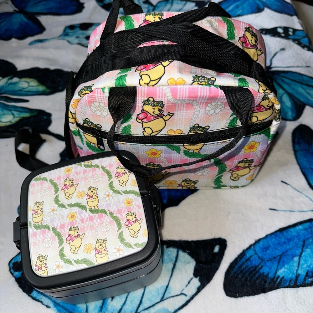 Pooh bear lunch bag set